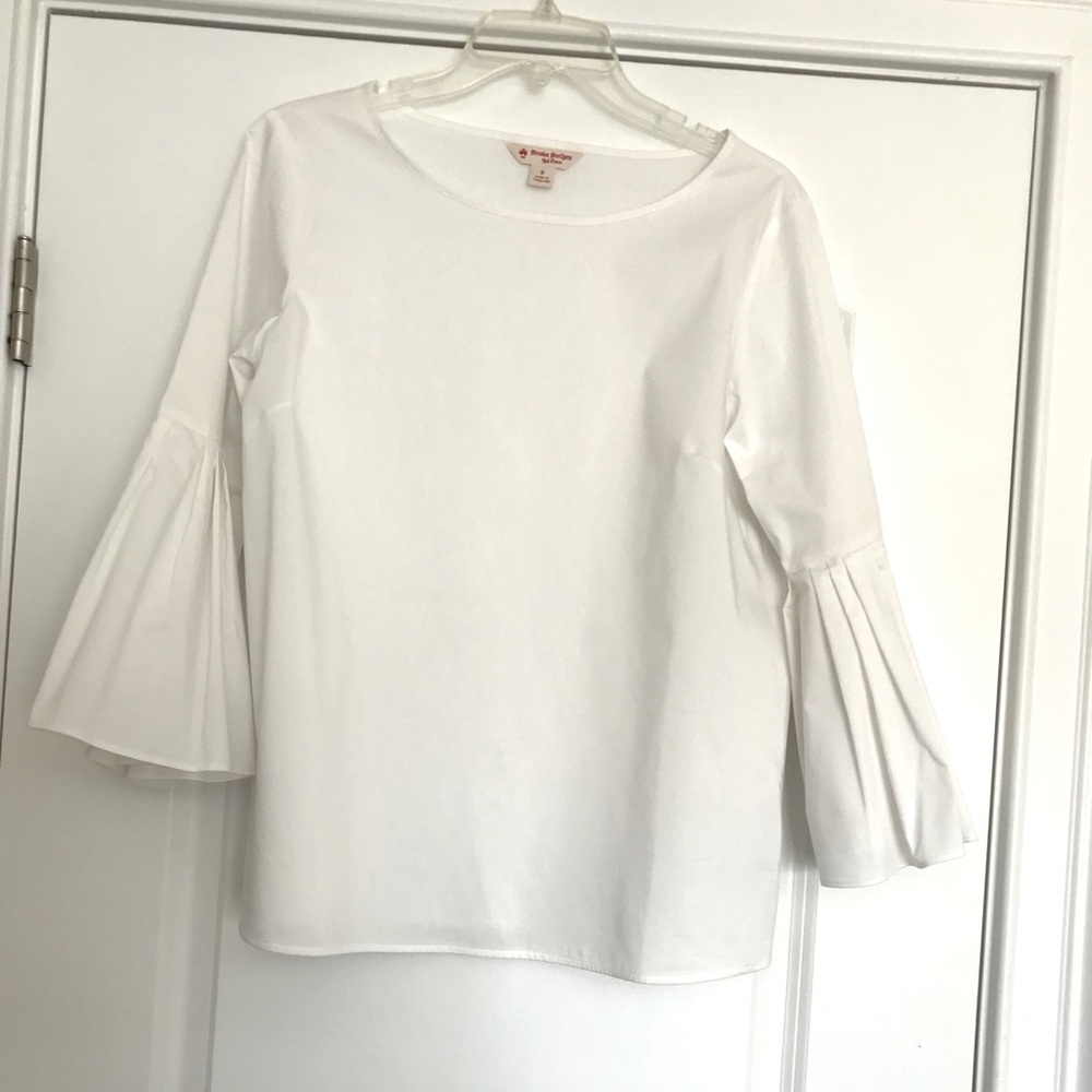 Brooks Brothers, Statement Sleeve, white blouse, Size 8